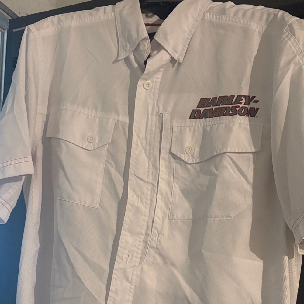 Harley Davidson Men’s White Stay Cool Performance Button Up